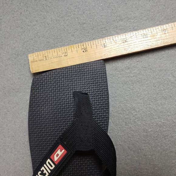 Rare Y2K Square Toe Black Diesel 8 Women or 6 Men Flip Flop Sandle Vtg Beach - Picture 11 of 13